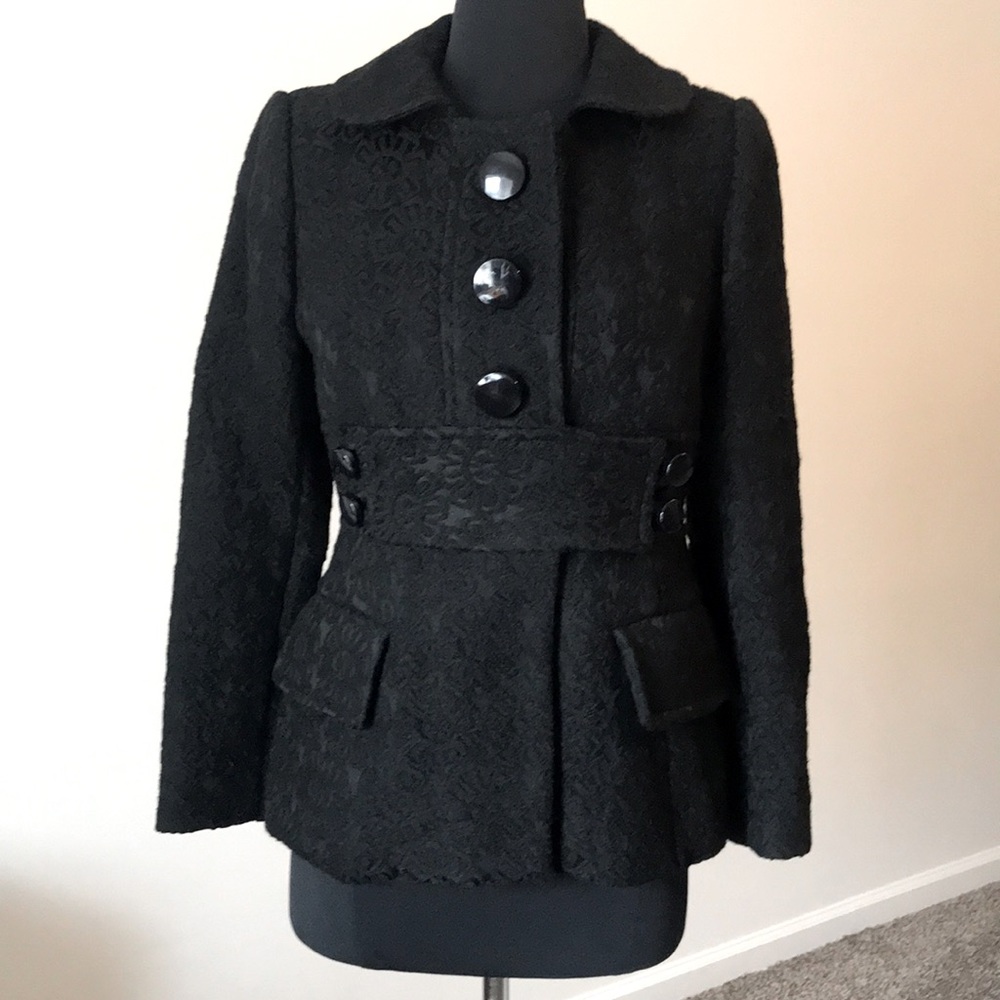 Milly of New York Black Brocade Jacket